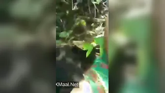 Bf Fingers Gf's Hairy Choot Outdoors In Fields Cam