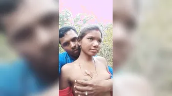 Tribal Wife Pressing Boobs Outdoor Sex Mms In Village