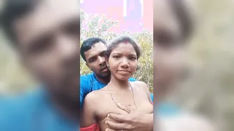 Tribal Wife Pressing Boobs Outdoor Sex Mms In Village