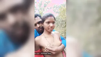 Tribal Wife Pressing Boobs Outdoor Sex Mms In Village