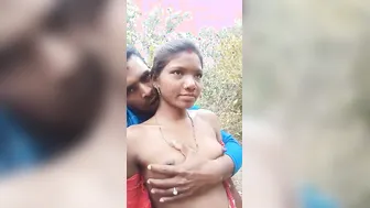 Tribal Wife Pressing Boobs Outdoor Sex Mms In Village