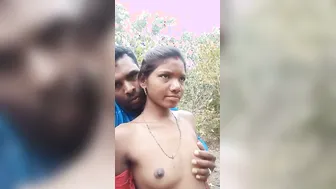 Tribal Wife Pressing Boobs Outdoor Sex Mms In Village
