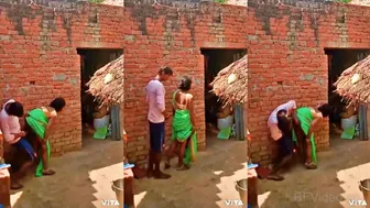 Village Bhabhi Bent Over Taking Doggystyle In Muddy Backyard