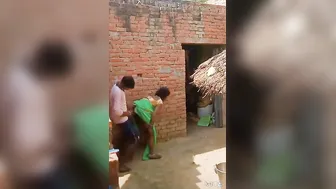 Village Bhabhi Bent Over Taking Doggystyle In Muddy Backyard