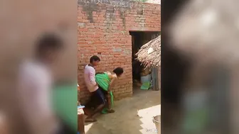 Village Bhabhi Bent Over Taking Doggystyle In Muddy Backyard