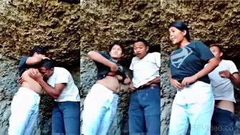 Desi College Friends Banging Hard Outdoors Part One