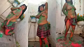 Randi Bhabhi Splashing Wet In Holi Colors Fucking Wild