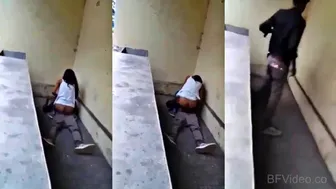 Young Desi Lovers Caught Fucking Hard In Backyard Bushes