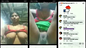 Village Big Boob Wife Stripping Naked On Selfie Cam In Petticoat