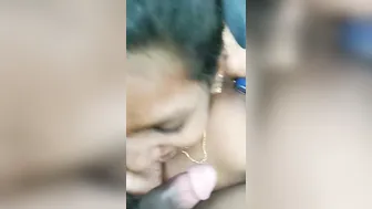 South Indian Girl Kneeling For Jungle Blowjob On Stranger's Cock