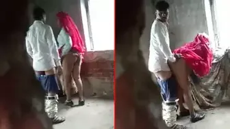 Nephew Ravaging Aunty's Pussy In Abandoned House Risky Outdoor Fuck