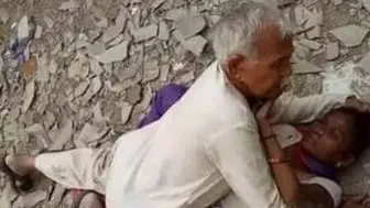 Old Man Drilling Randi Hard Outdoors Before Desi Guy Joins In