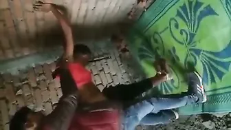 Desi Randi Sandwiched In Hot Outdoor Threesome Chudai Frenzy