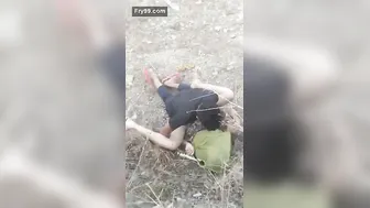 Village Randi Spreading Legs For Outdoor Pounding In Fields