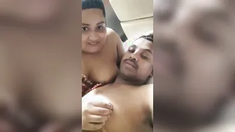 Chubby Wife Grinding Soft Boobs On Husband During Steamy Foreplay