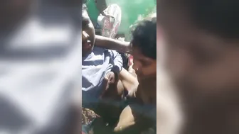 Couple Whispers Sweet Nothings While Slowly Grinding Hips Under Thin Dhoti