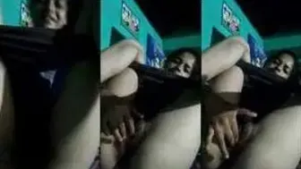Village Beauty Biting Lips While Fingering Her Dripping Pussy In Moonlight