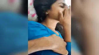 Blue Saree-Clad Bengali Bhabhi Moaning As Devar Fucks Her From Behind