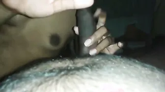 GF Sucks Lund Till Cumshot Then Rubs Maal On Her Chut