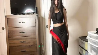 Desi Wife Strips Sari Dancing Naked To Hindi Song In Bedroom