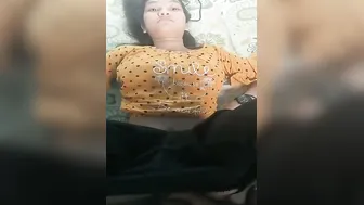 Beautiful Gf’s Pink Hairy Cunt Rubbing Against Boyfriend’s Jeans