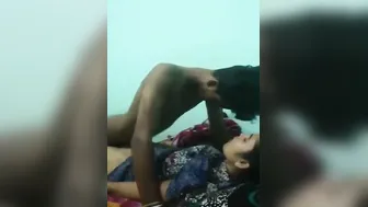 Gf Strokes Boyfriend’s Cum-Covered Dick After Intense Fuck Session