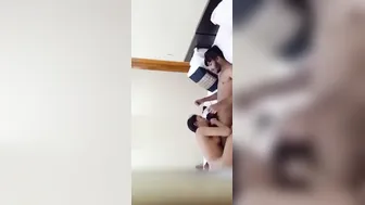 Lovely Couple Fucking Wildly In Cheap Hotel Room After Dinner