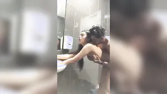 Mall Toilet Sex Interrupted By Janitor Banging On Door Loudly