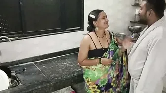 After Wife Left Kitchen Husband Fucked Maid Against Spice Rack