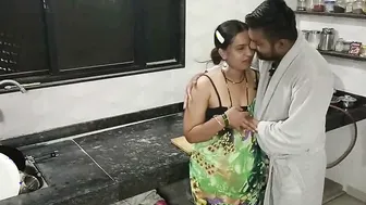 After Wife Left Kitchen Husband Fucked Maid Against Spice Rack