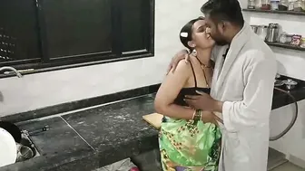 After Wife Left Kitchen Husband Fucked Maid Against Spice Rack
