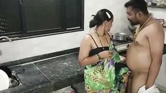 After Wife Left Kitchen Husband Fucked Maid Against Spice Rack