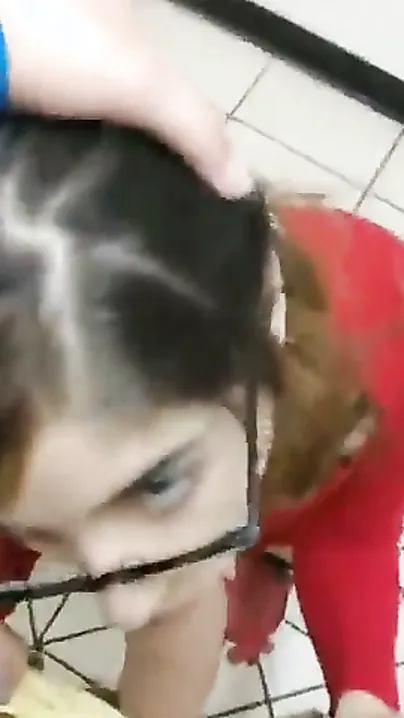 Innocent Girl With Specs Caught Doing Naughty Things In Bathroom