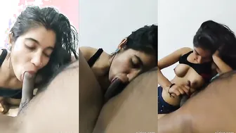 Watch How She Squeezes Tits While Sucking Cock Desi Style