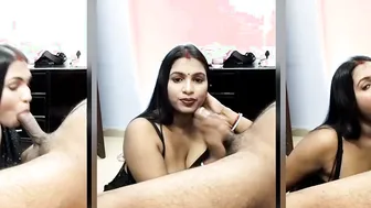 Black Saree Wife Sucking Husband’s Cock Till He Begs To Cum