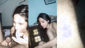 Bed Par Nangi Gf Ki Gaand Aur Chut Dono Ko Ek Saath Choda Zor Se
