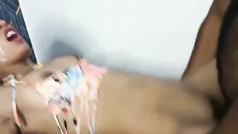 Bride Sucks Husband’s Cock Hungrily Before Taking His Load In Wedding Night
