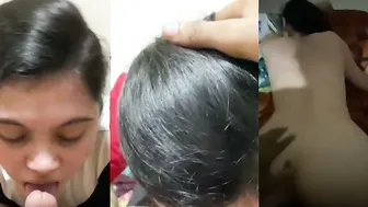 Gf Teased His Dick With Her Tongue Before Flipping Over For Hard Doggy Fuck