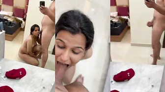 Naked GF Slurping My Thick Lund Like A Sweet Lollipop In Bed