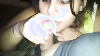 Hawt Indian college legal age teenager girlfriend from Surat blowjob porn clip