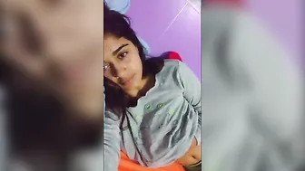 Excited large boobs desi teen gal will tease and seduce you!