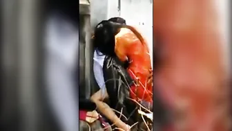 Lustful college pair caught fucking outdoors on hidden web camera