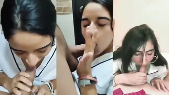Thirsty Girl Bobbing Head Fast With Dick Stuffed In Her Throat