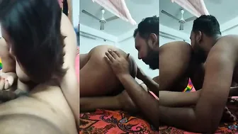 Hungry Gf Sucking Dick Then Rubbing Her Wet Cunt Desperately