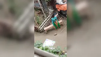 Desi Teen Stripped In Rain Then Double Penetrated In Backyard