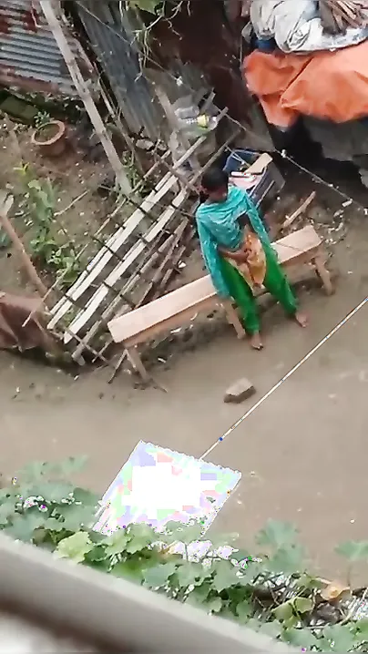 Desi Teen Stripped In Rain Then Double Penetrated In Backyard