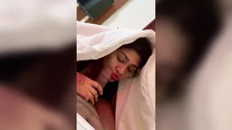 Delhi Girl Gagged With Belt, Deepthroating Hard Cock In Messy Bedroom