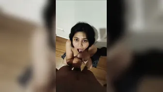 Indian Girl Gagged On Cock Then Swallowed Load After Intense Blowjob