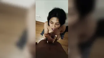 Indian Girl Gagged On Cock Then Swallowed Load After Intense Blowjob