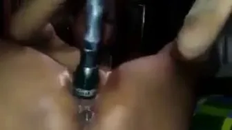 Desperate Girl Stuffed A Long Torch Deep Inside Her Burning Cunt